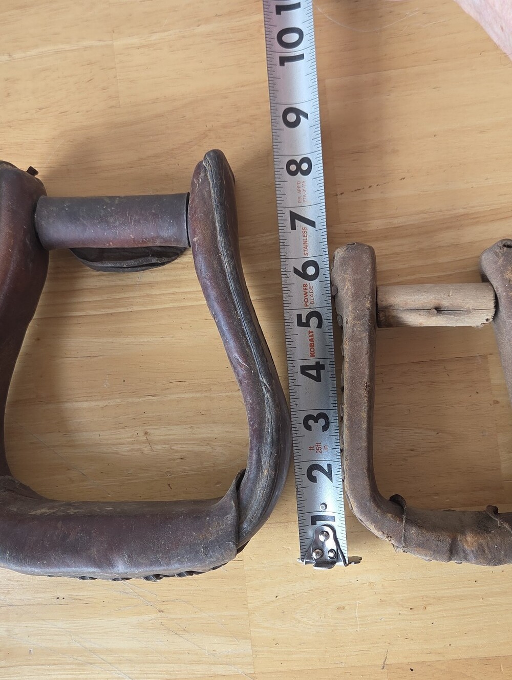 Vintage Leather Saddle Stirrups Set Tooled Floral Western Equestrian Decor